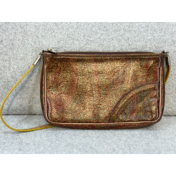 Authentic ETRO leather Paisley Shoulder bag Vintage SEE PICS - Picture 6 of 12
